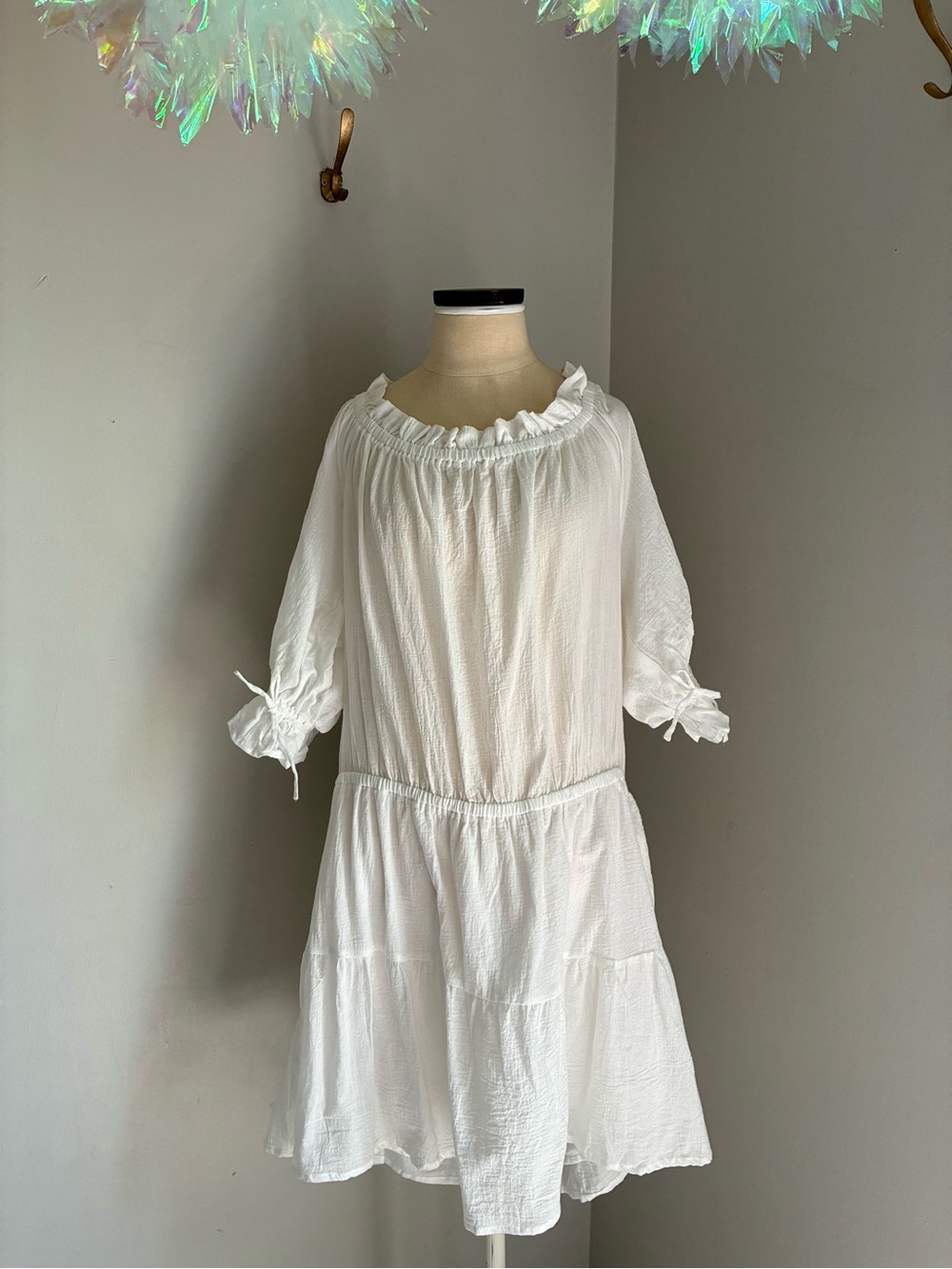 New Ninexis Gauzy White Dress Swim Cover Size 3X